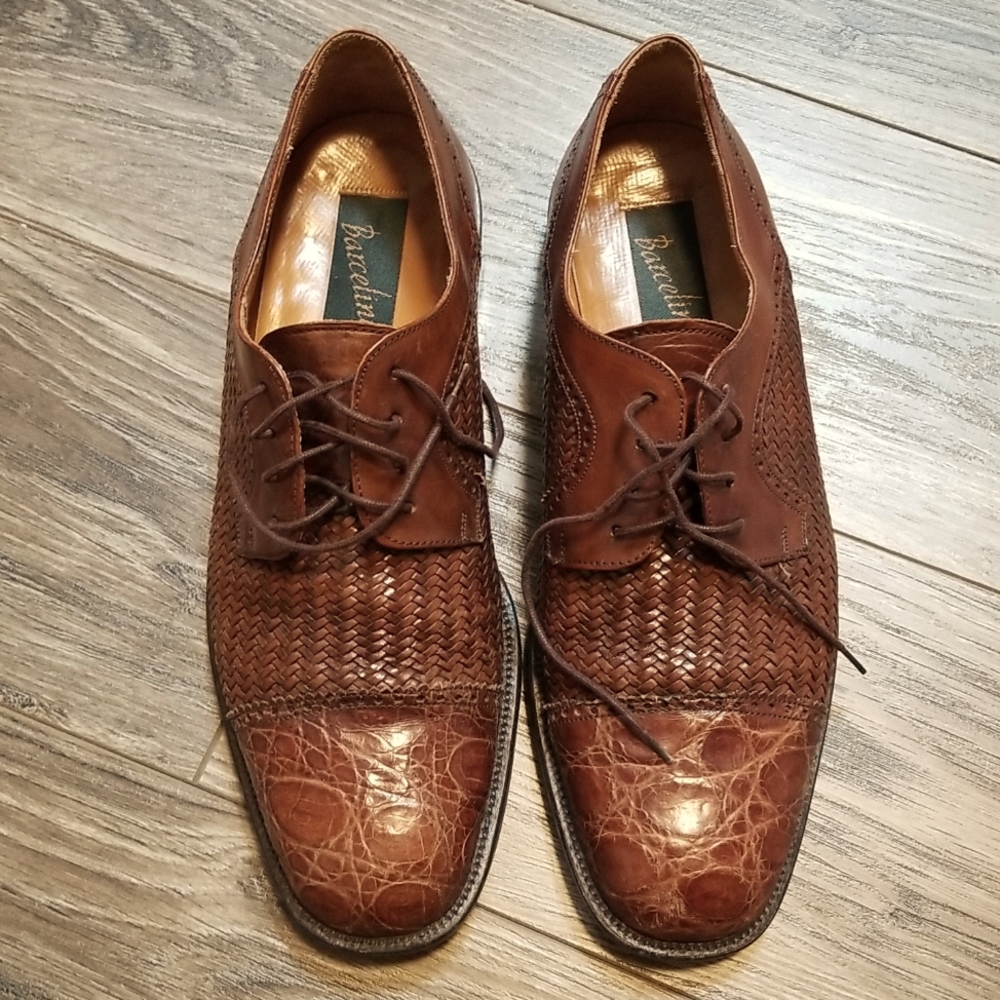 Barcelino woven crocodile made in Spain shoes